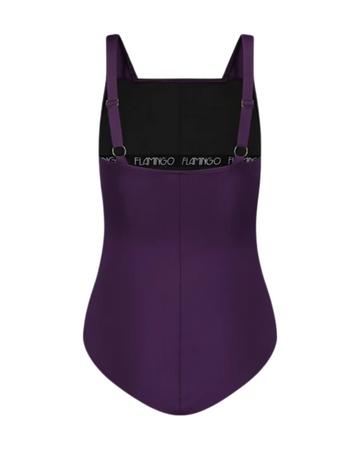 Flamingo 23FLW01-PL Plum Shirred Soft Cups Swimsuit Myselflingerie.com